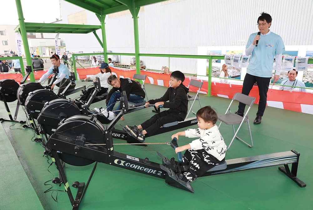 今治造船ローイングチームによるエルゴ体験！